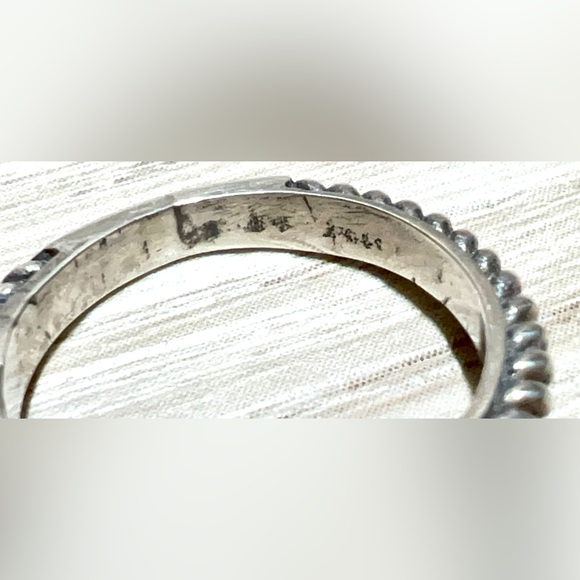 Vintage Handmade Oxidized Sterling Silver Moonstone Lotus Flower Ring, Size 6 - Picture 7 of 13